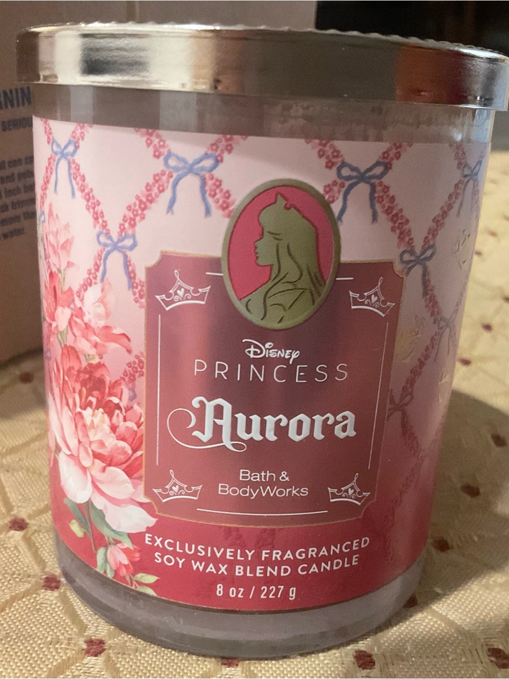 Bath & Body Works Disney Princess Aurora Pink Floral Candle